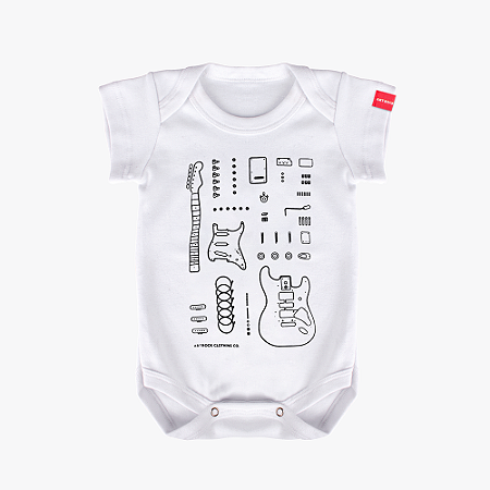 Body Bebê Guitarra Deconstruction Branco