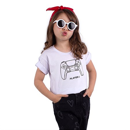 Camiseta Infantil Player 2 Branca