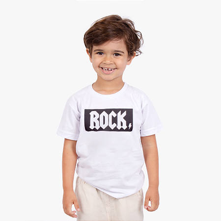 Camiseta Infantil Rock Branca