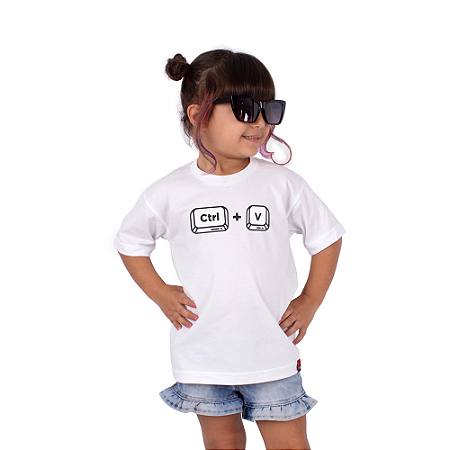 Camiseta Infantil Cópia CTRL V Branca