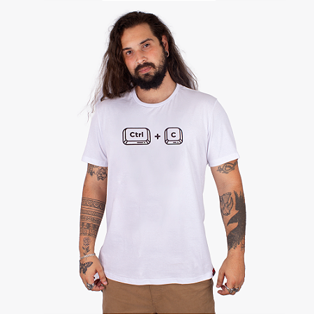 Camiseta Cópia CTRL C Branca.