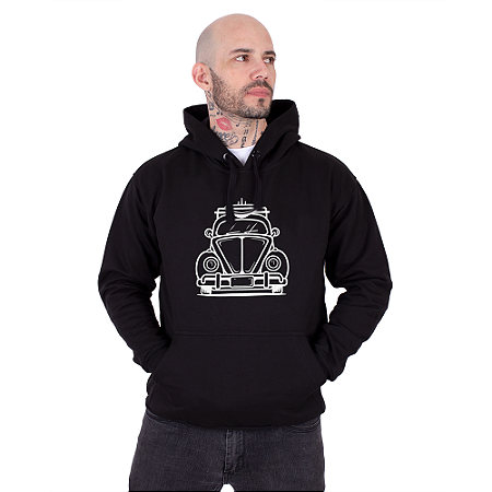 Moletom Canguru Fusca Surf Preto