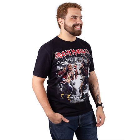 Camiseta Iron Maiden The Trooper Vs Senjutsu Preta Oficial