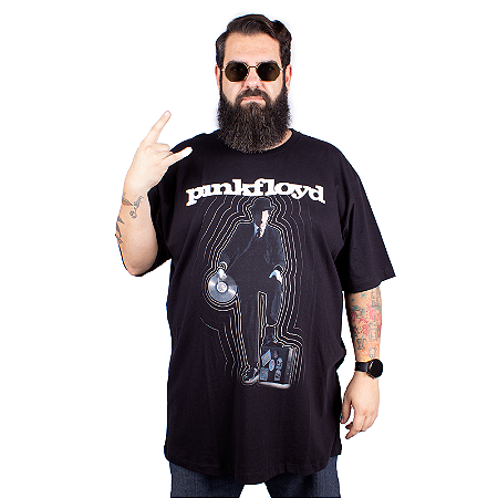 Camiseta Plus Size Pink Floyd Invisible Man Preta - Oficial