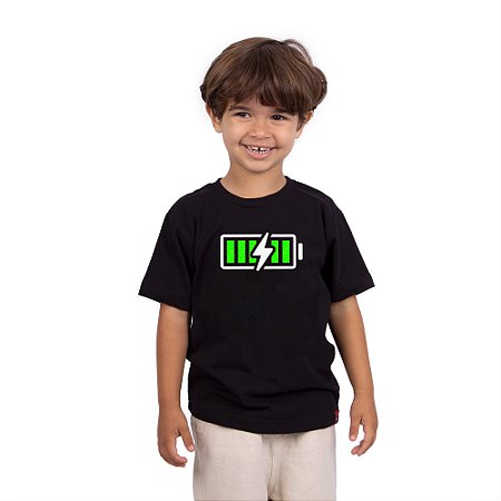 Camiseta Infantil Full Battery Preta