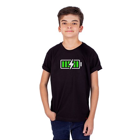 Camiseta Juvenil Full Battery Preta