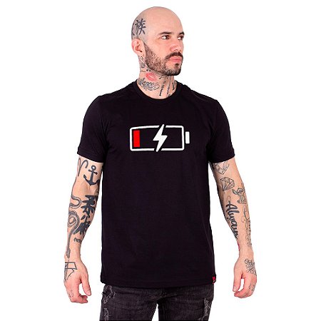 Camiseta Low Battery Preta.