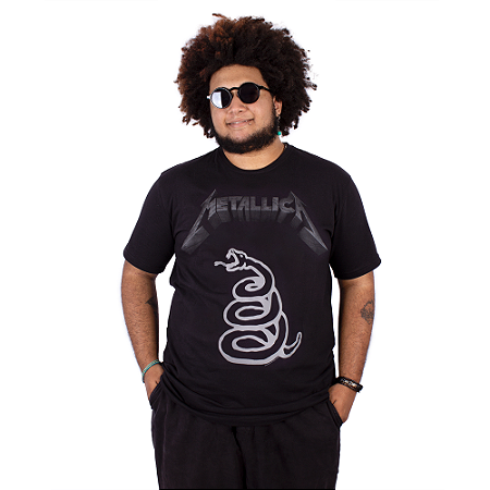 Camiseta Plus Size Metallica Black Álbum Preta Oficial