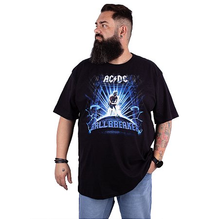 Camiseta Plus Size ACDC Ballbreaker Preta Oficial