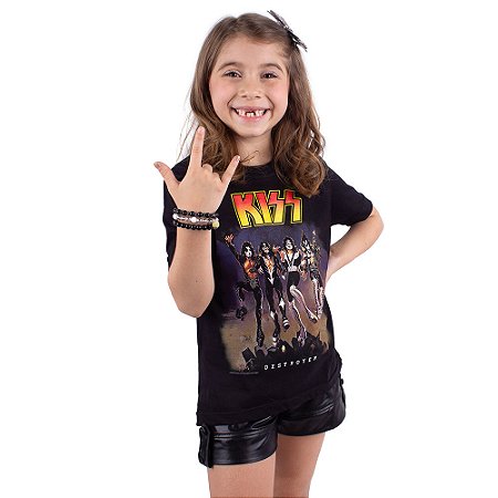 Camiseta Juvenil Kiss Destroyer