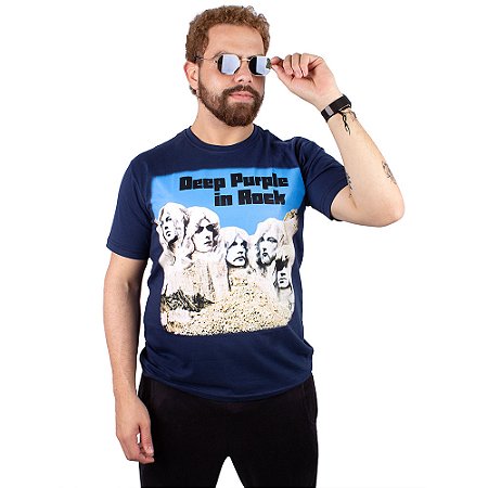 Camiseta Deep Purple In Rock Marinho Oficial