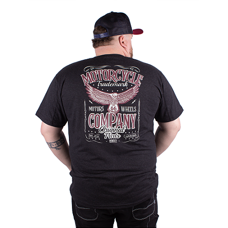 Camiseta Plus Size Eagle Motorcycle Preta Jaguar.