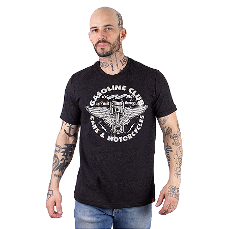Camiseta Gasoline Club Preta Jaguar.