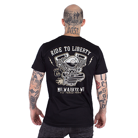 Camiseta Milwaukee Motorcycle Preta.
