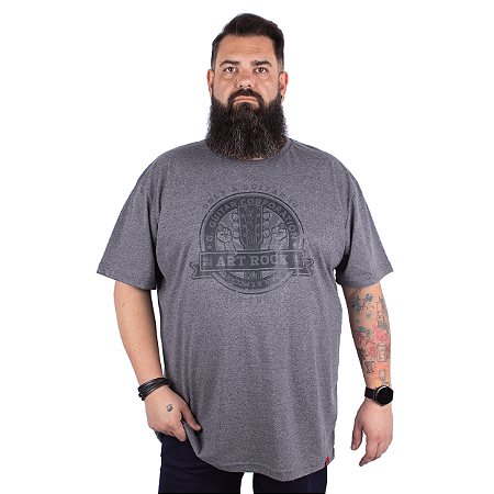 Camiseta Plus Size Rock Gibson Corp Grafite.