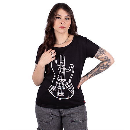 Camiseta Feminina Baixo Fender 66