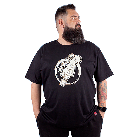 Camiseta Plus Size Baixo Arm Bass Preta.