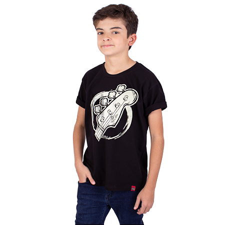 Camiseta Juvenil Baixo Arm Bass Preta