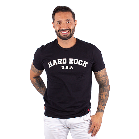Camiseta Hard Rock Relevo Preta.