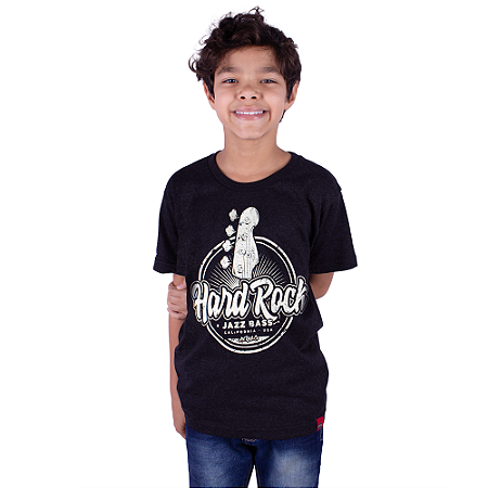 Camiseta Juvenil Hard Rock Bass Preta Jaguar
