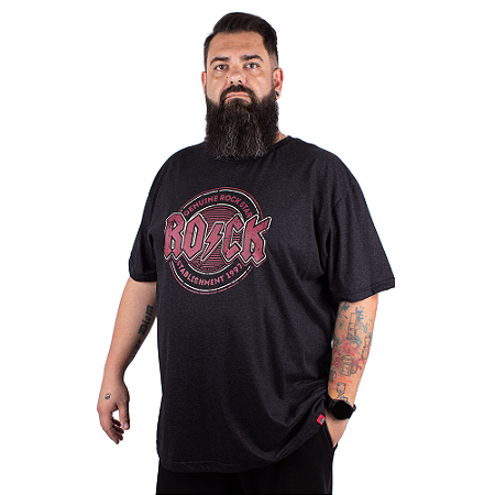 Camiseta Plus Size Rock Stablishment Preta Jaguar.
