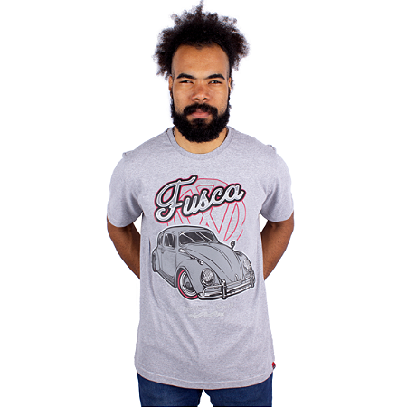 Camiseta Fusca Low Rider Cinza Mescla.