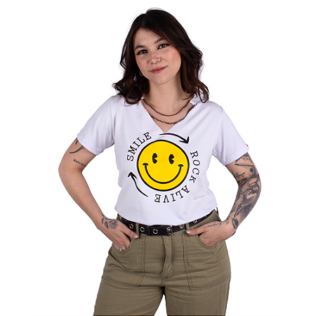 Blusa Corrente Rock Smile Branca