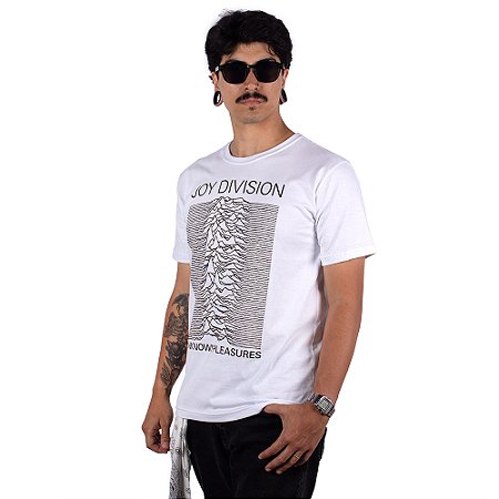 Camiseta Joy Division Unknown Pleasures Branca Oficial