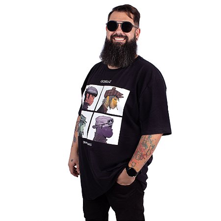 Camiseta Plus Size Gorillaz Demon Days Preta Oficial