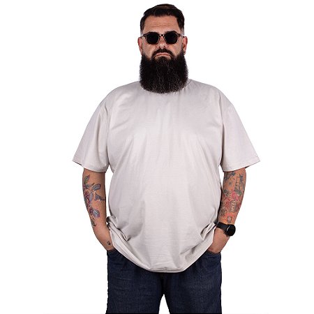 Camiseta Plus Size Básica Gelo.