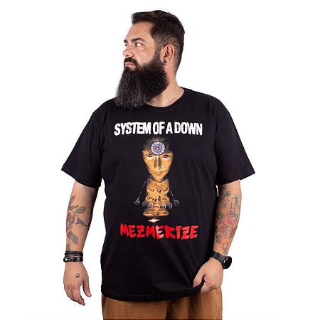 Camiseta Plus Size System Of a Down Mezmerize Oficial - Preta