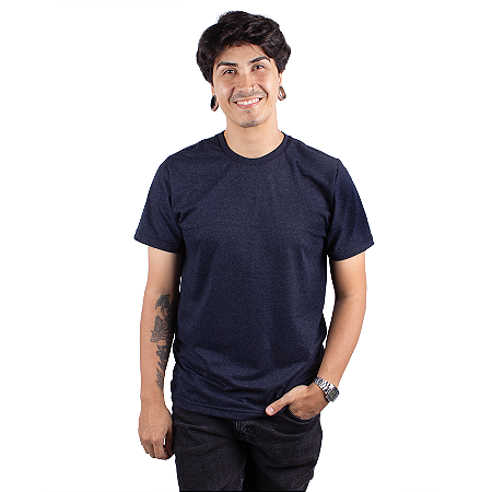 Camiseta Mesclada Premium Marinho Jaguar.