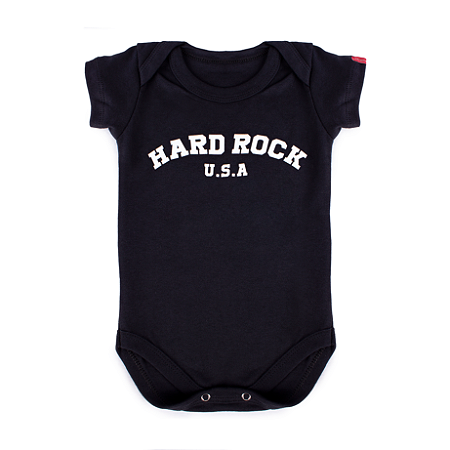 Body Bebê Hard Rock Relevo - Preto