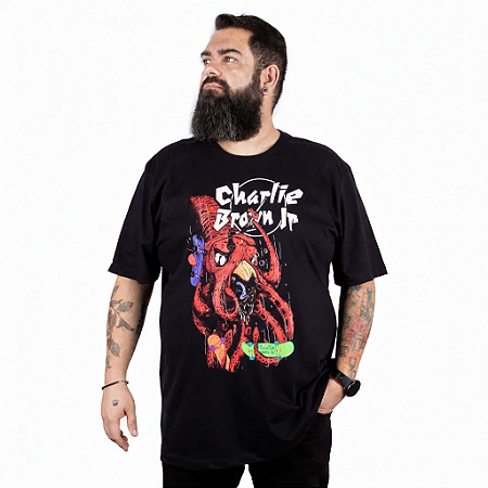 Camiseta Plus Size Charlie Brown Jr Zóio De Lula Preta - Oficial