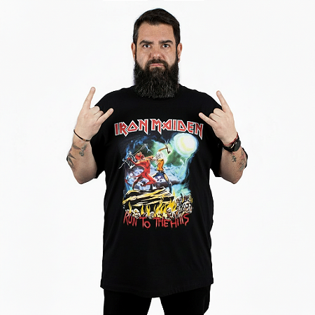 Camiseta Plus Size Iron Maiden Run To The Hills Preta - Oficial