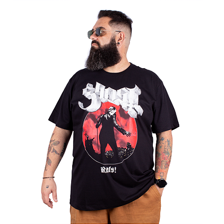 Camiseta Plus Size Ghost Rats Preta - Oficial