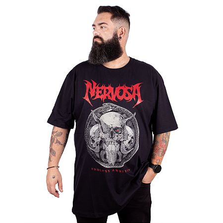 Camiseta Plus Size Nervosa Endless Ambition Preta - Oficial