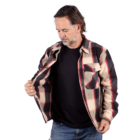 Camisa Xadrez Flanela Especial - Creme e Vermelha
