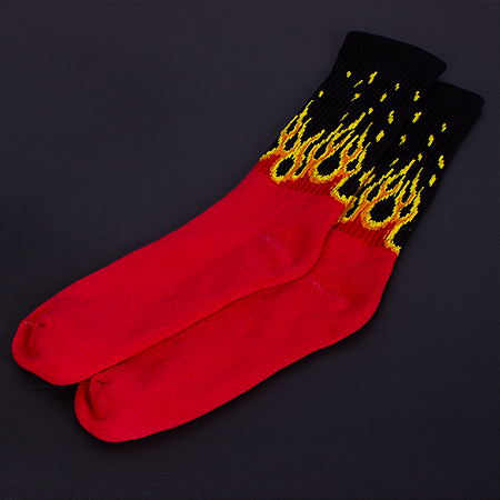 Meia Cano Longo Fogo - Vermelha e Preta