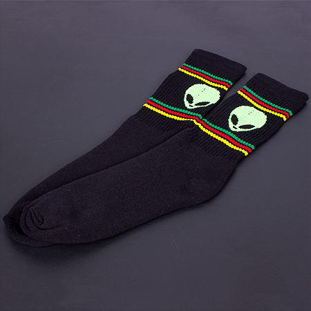 Meia Cano Longo Reggae e ET - Preta