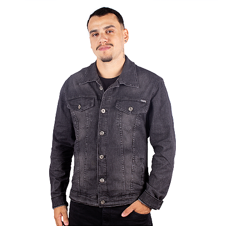 Jaqueta Jeans Lavado - Preta