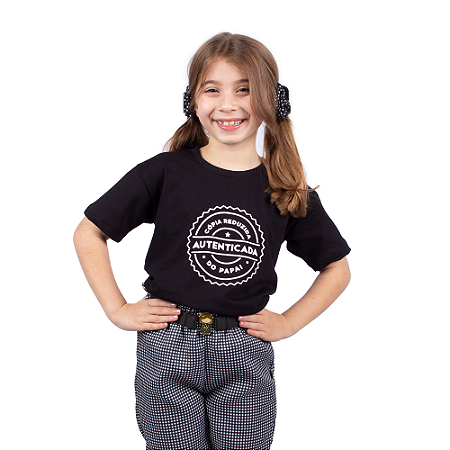 Camiseta Infantil Cópia Autenticada Preta