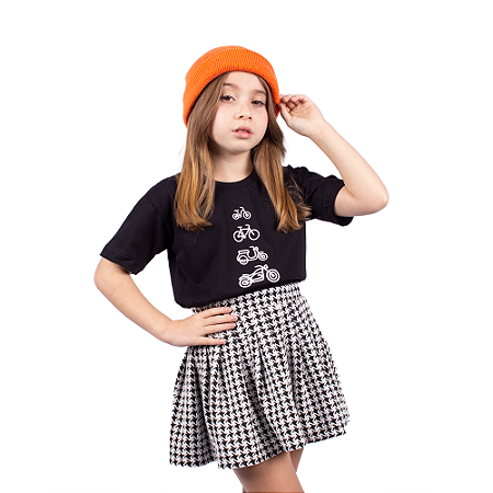 Camiseta Infantil Moto Evolução Custom Preta