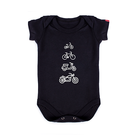 Body Bebê Moto Evolução Custom Preto