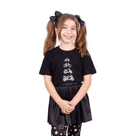 Camiseta Infantil Moto Evolução Speed Preta