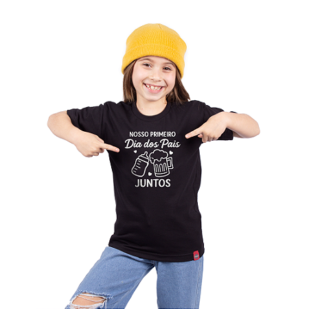 Camiseta Infantil Primeiro Dia Dos Pais Preta