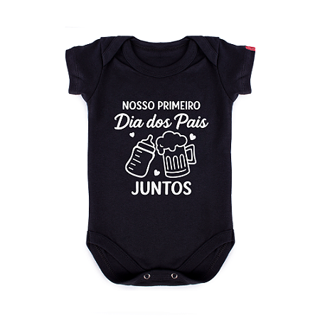 Body Bebê Primeiro Dia Dos Pais Preto