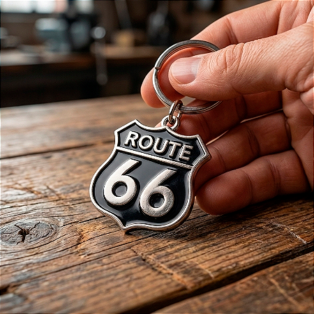 Chaveiro Metal Motorcycle Rota 66