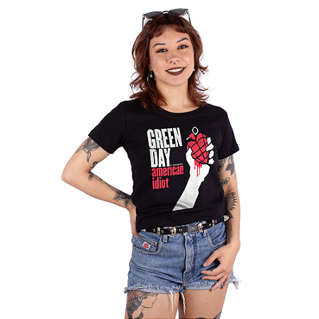 Camiseta Feminina Green Day American Idiot - Oficial