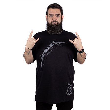 Camiseta Plus Size Metallica Black Album - Oficial